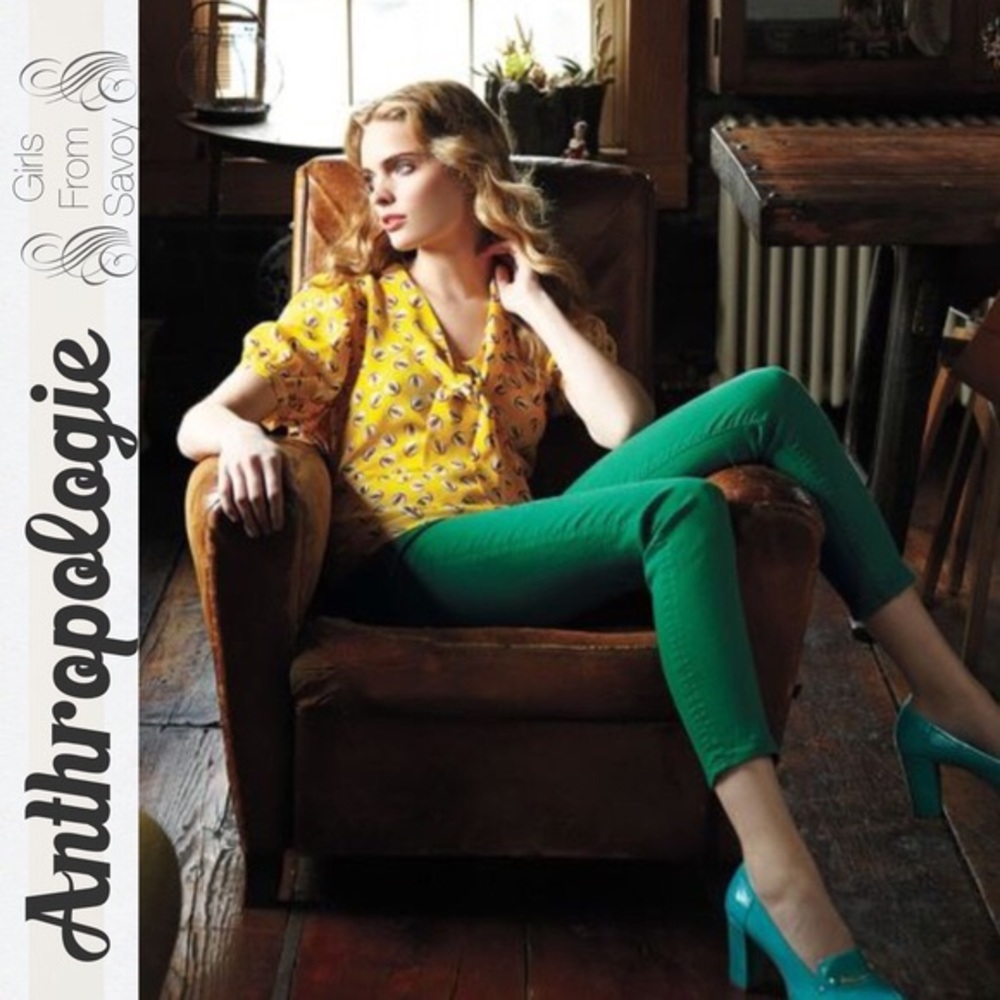 Anthro Girls from Savoy Lemon Liftoff blouse